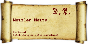 Wetzler Netta névjegykártya